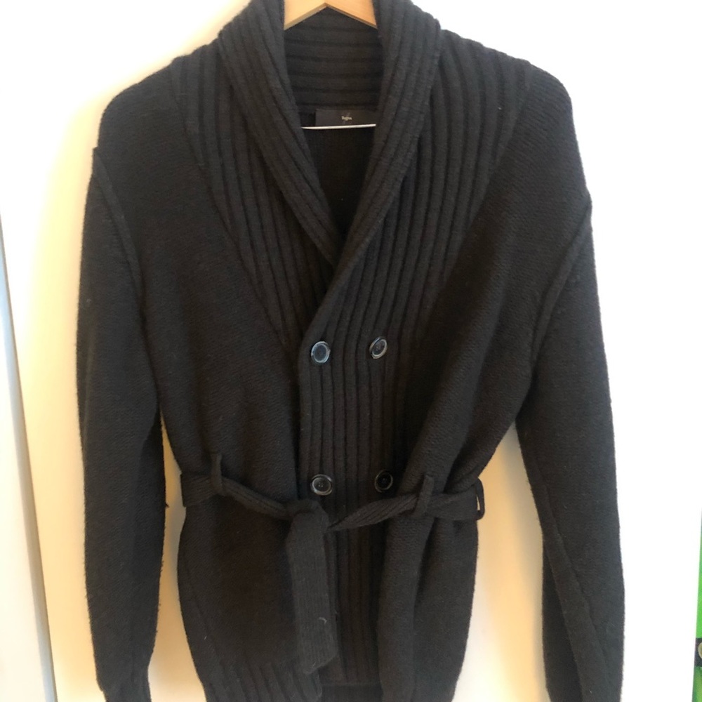 Z Zegna Men’s Double Breasted Wrap Tie Cardigan